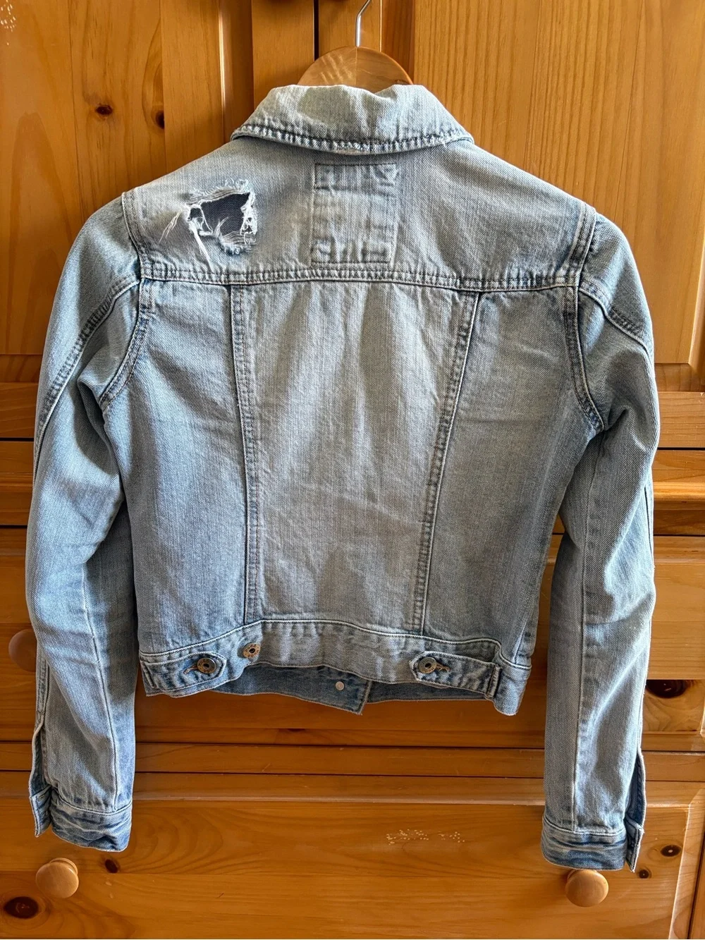 Mudd Light Wash Distressed Denim Jacket - Girls Size Small